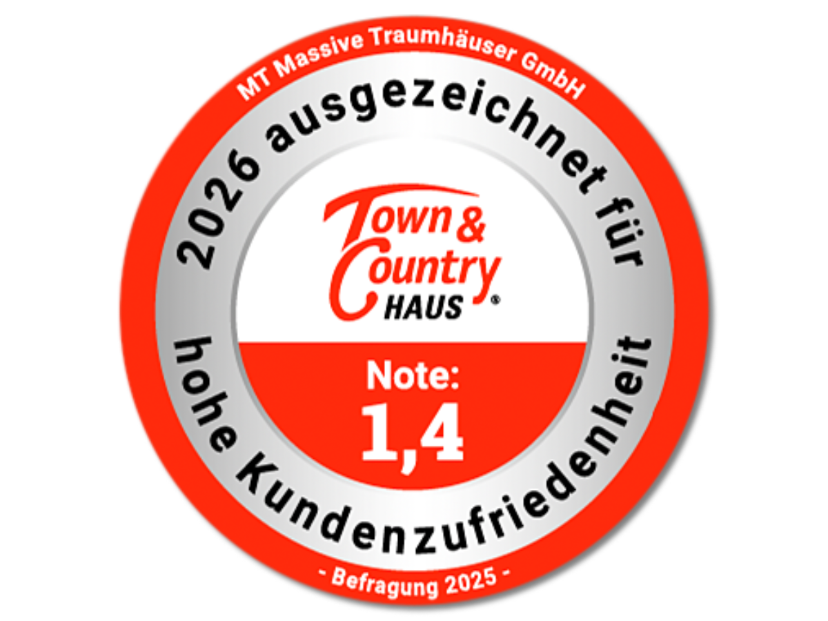 Zertifikat für Kundenzufriedenheit von MT Massive Traumhäuser